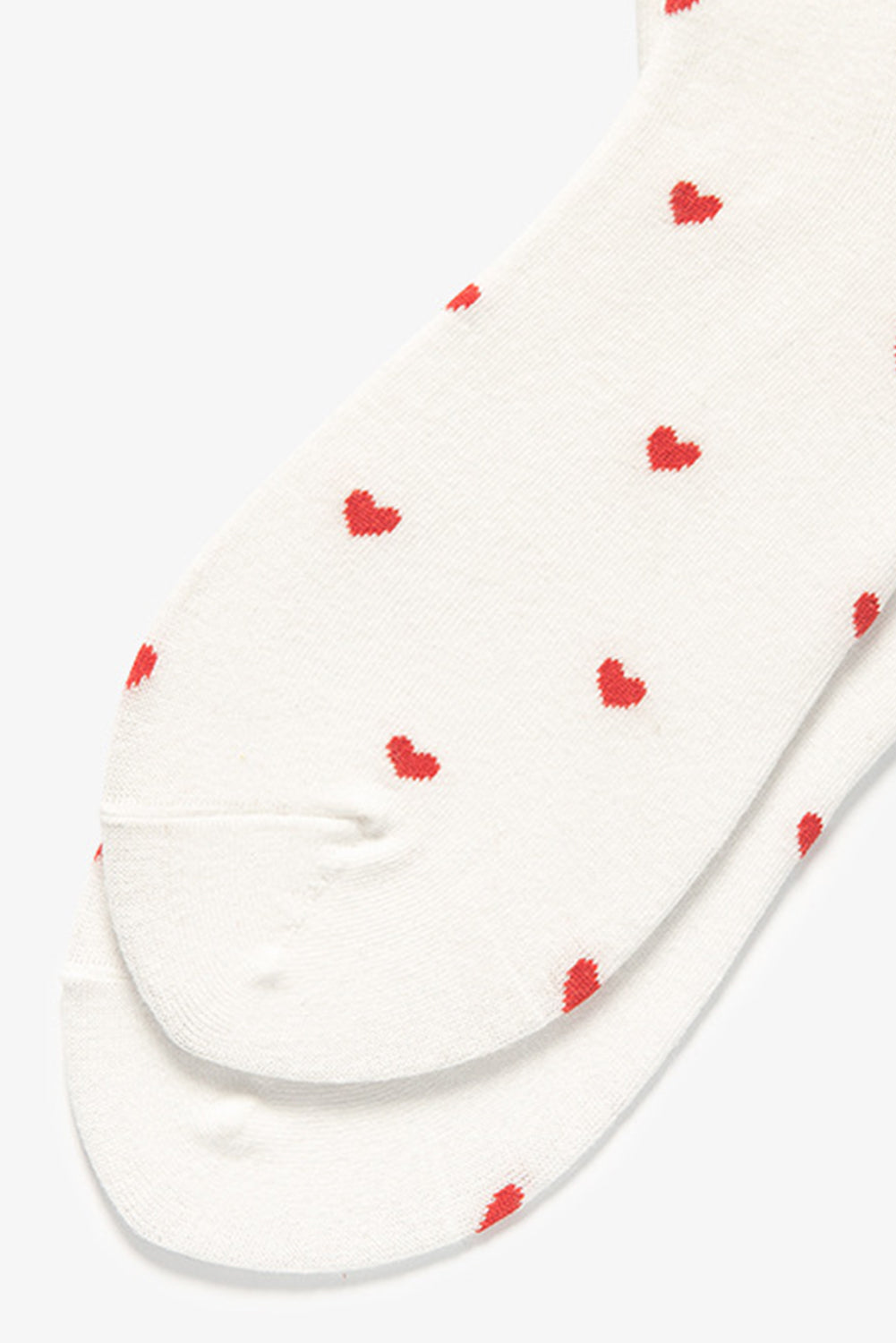 White Valentines Heart Pattern Cotton Socks