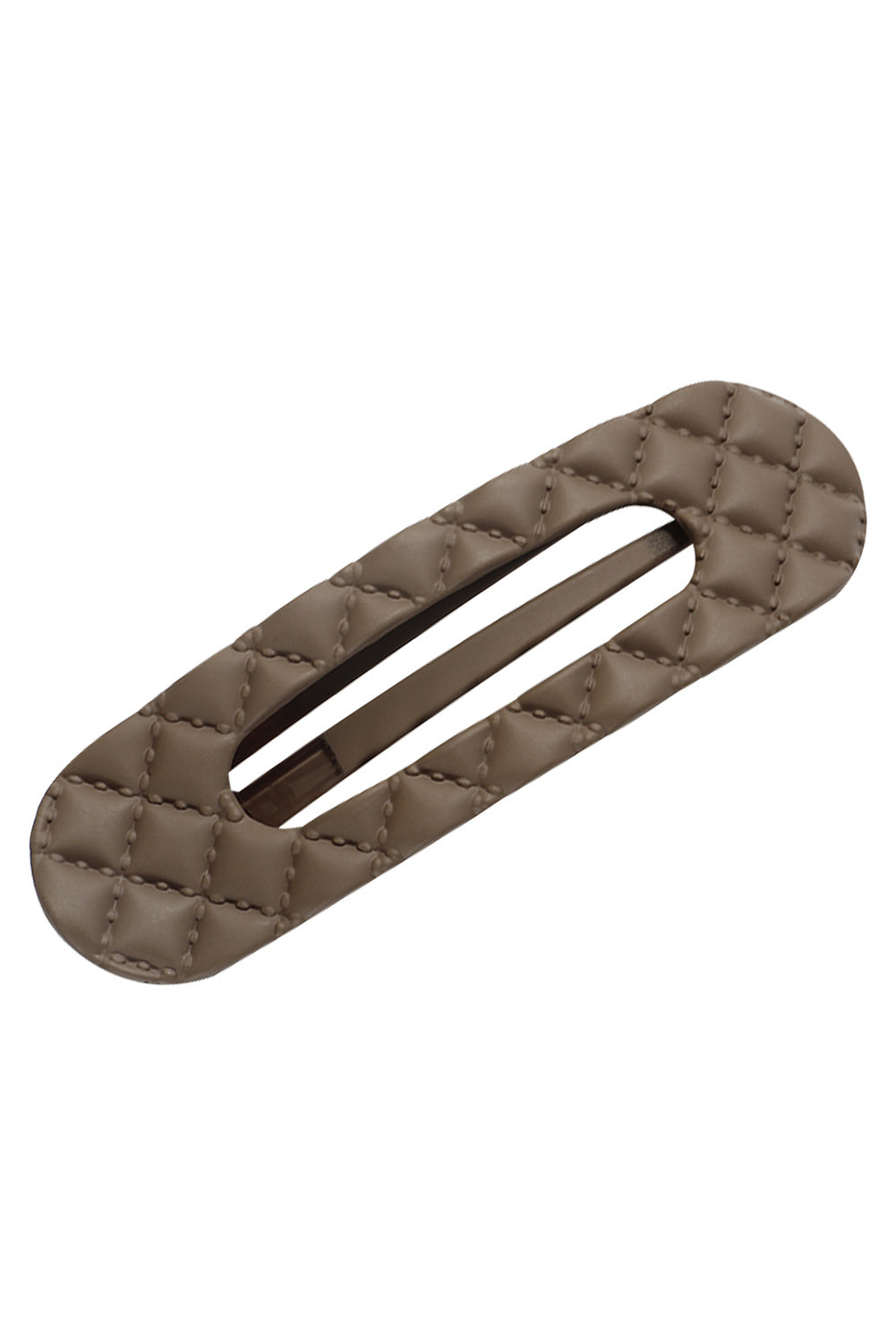 Coffee Argyle Embossed Plastic Hair Clip