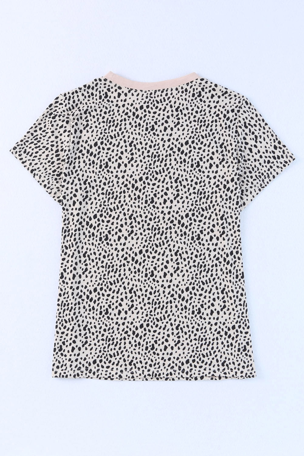 Red Cheetah Print Casual Short Sleeve Crew Neck T Shirt